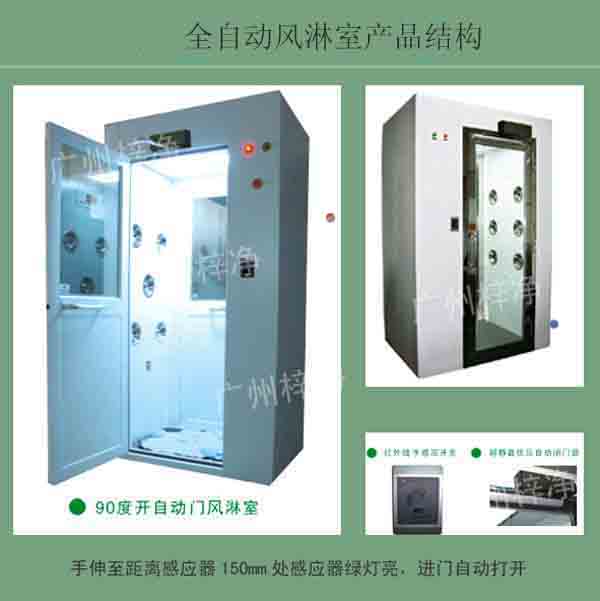 全自動風淋室又叫全自動感應吹淋器、全自動感應風淋門、空氣吹淋室